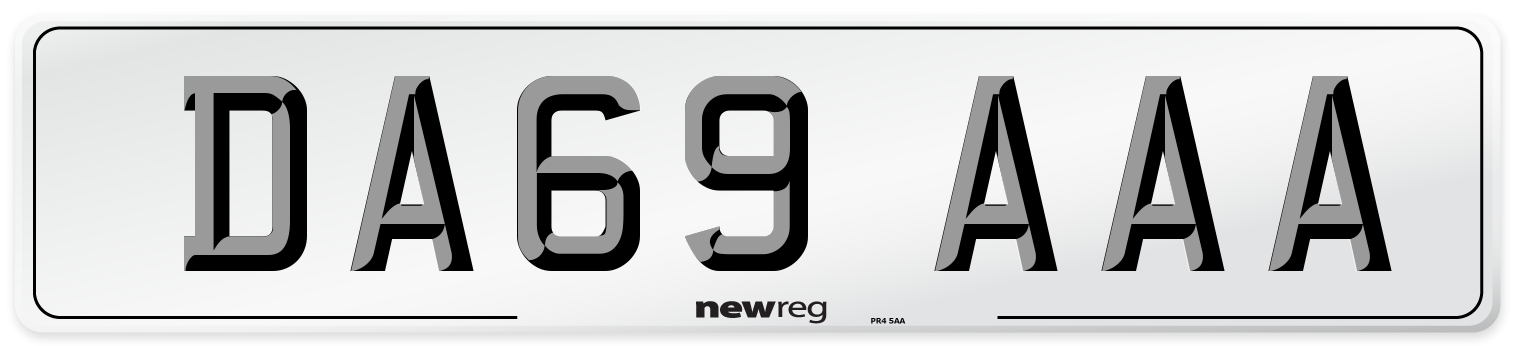 DA69 AAA Number Plate from New Reg